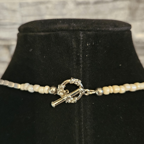 Boho Bone Black & Ivory 2-Strand 24" Necklace - Picture 7 of 7